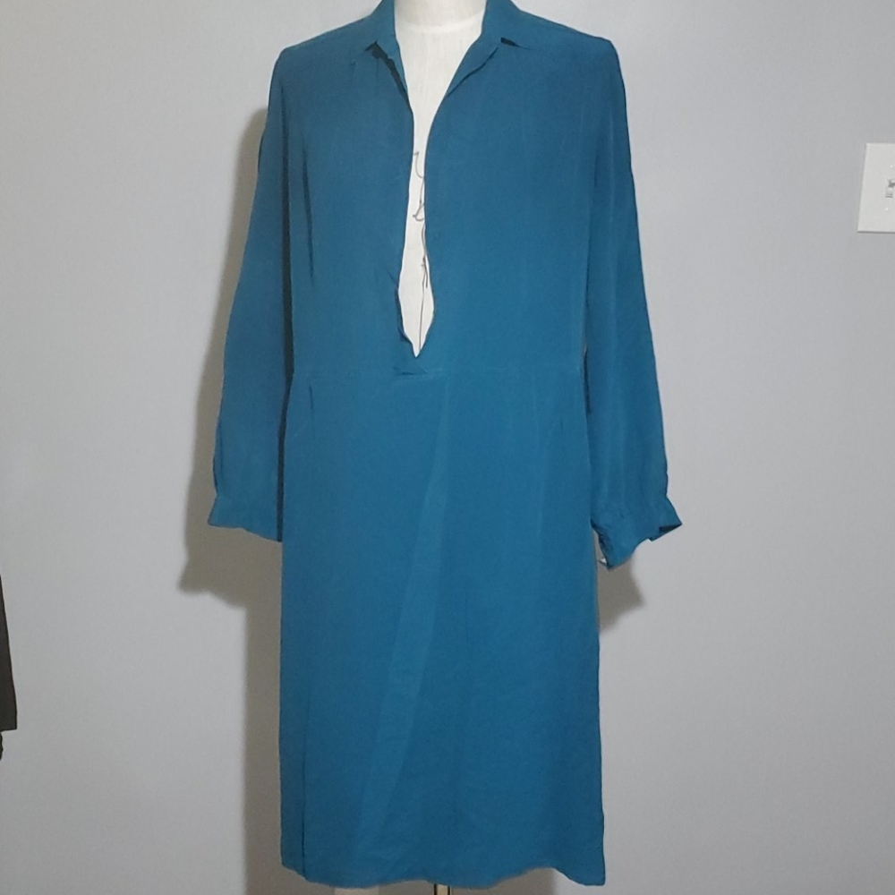 Silk shirt dress